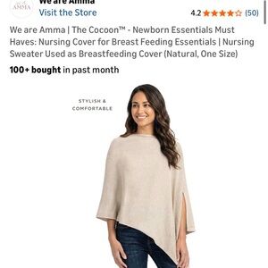 We are Amma Natural Nursing Cover Poncho - Cream Nursing Wrap